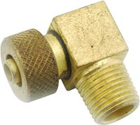 Anderson Metals 50869-0402 Tube Elbow, 1/4 x 1/8 in, 90 deg Angle, Brass, 400 psi Pressure