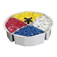 CLC 1152 Bucket Tray, Full Round, Plastic, Gray, For: 3.5 to 5 gal Buckets, 4 Compartment, 2-1/2 in Dia