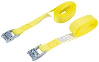 ProSource FH64055-1 Lashing Strap, Light-Duty, Polyester, Yellow, Zinc-Plated Buckle