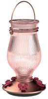 Perky-Pet 9104-2 Bird Feeder, Top-Fill, 24 oz, Nectar, 5-Port/Perch, Glass/Plastic, Rose Gold, 8-1/4 in H