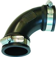 Fernco PQL-150 Flexible Qwik Elbow, 1-1/2 in, Mechanical Joint, PVC Body, 4.3 psi Pressure