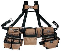 Bucket Boss 55185-TN Framers Rig, 52 in Waist, Poly Fabric, Tan, 29-Pocket