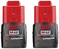 Milwaukee 48-11-2411 Rechargeable Battery Pack, 12 V Battery, 1.5 Ah, 1/2 hr Charging