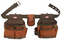 Bucket Boss 50200 Builders Rig, 52 in Waist, Poly Ripstop Fabric, Brown/Green, 12-Pocket
