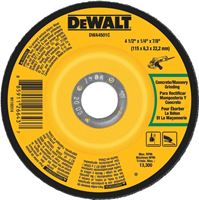 DeWALT DWA4501C Grinding Wheel, 4-1/2 in Dia, 1/4 in Thick, 7/8 in Arbor, 24 Grit, Aluminum Oxide Abrasive, Pack of 25