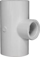 IPEX 035870 Reducing Tee, 1-1/4 x 1-1/4 x 3/4 in, Socket x Socket x FNPT, PVC, White, SCH 40 Schedule