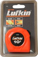 Crescent Lufkin Hi-Viz Series L610N Tape Measure, 10 ft L Blade, 1/2 in W Blade, Steel Blade, Plastic Case