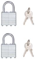 ProSource HD00012-D-3L Padlock Set, Standard Shackle, 1/4 in Dia Shackle, 1-1/4 in H Shackle, Steel Shackle, Steel Body