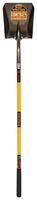 Structron 49732 Square Point Shovel, 9-1/2 in W Blade, 14 ga Gauge, Carbon Spring Steel Blade, Fiberglass Handle