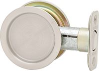 Kwikset 33426DROUNDPOCKET Passage Door Pull, Satin Chrome, 2-3/8 in Backset