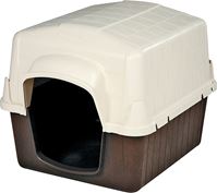 Aspenpet Petbarn 3 25163 Dog House, 32 in OAL, 26 in OAW, 24 in OAH, Plastic, Coffee Grounds Brown/Sand