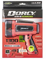 Dorcy Ultra HD Series 41-4356 Rechargeable Spotlight and Power Bank, LED Lamp, 1300 Lumens Lumens, Black Fixture