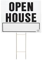 Hy-Ko LOH-3 Lawn Sign, OPEN HOUSE, Black Legend, Plastic, 24 in W x 19 in H Dimensions, Pack of 5