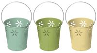 Seasonal Trends Y1279 Flower Bucket Citronella Candle, Cylinder, Assorted, 18 to 20 hr Burn Time Metal Bucket, Pack of 24
