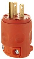 Leviton 515PV-OR Electrical Plug, 2 -Pole, 15 A, 125 VAC, NEMA: NEMA 5-15P, Orange