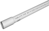 Charlotte Pipe PVC 20020B 0600 Sewer and Drain Pipe, 2 in, 20 ft L, SCH 40, SDR 21 Schedule, PVC