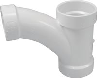 Canplas 194337 Reducing Combination Tee Pipe Wye, 4 x 4 x 2 in, Hub, PVC, White, SCH 40 Schedule