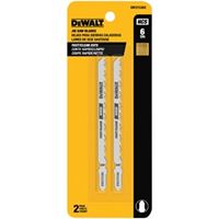 DeWALT DW3753H2 Jig Saw Blade, 1/4 in W, 4 in L, 6 TPI, 2/PK