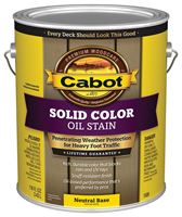 Cabot 140.0001606.007 Solid Stain, Opaque, Neutral Base, Liquid, 1 gal, Pack of 4