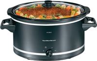 Hamilton Beach 33182 Slow Cooker, 8 qt Capacity, 120 V, 375 W, Manual Control, Black/Silver