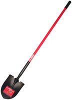 BULLY Tools 62515 Shovel, 9 in W Blade, 14 ga Gauge, Steel Blade, Fiberglass Handle, Comfort Grip Handle, 50 in L Handle