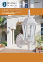 Boston Harbor AL8041-WH3L Outdoor Wall Lantern, 120 V, 60 W, A19 or CFL Lamp, Aluminum Fixture, White