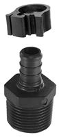 Flair-It PEXLOCK 30868 Pipe Adapter, 1/2 x 3/4 in, PEX x MPT, Polysulfone, Black, 100 psi Pressure