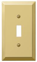 Amerelle 163TBR Wallplate, 4-15/16 in L, 2-7/8 in W, 1 -Gang, Steel, Polished Brass