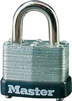 Master Lock 22T Padlock, Keyed Alike Key, 1/4 in Dia Shackle, Steel Shackle, Steel Body, 1-1/2 in W Body