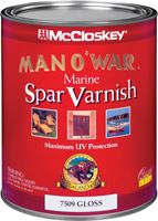 McCloskey Man O War 80-7509 080.0007509.005 Spar Varnish, Gloss, Clear, Liquid, 1 qt, Pack of 4