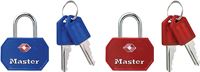 Master Lock 4681TBLK Luggage Lock, Keyed Alike Key, 3/32 in Dia Shackle, Steel Shackle, Steel Body, 1-1/4 in W Body