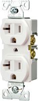 Eaton Wiring Devices BR20W Duplex Receptacle, 2 -Pole, 20 A, 125 V, Back, Side Wiring, NEMA: 5-20R, White