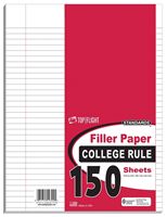 Top Flight 4314212 Filler Paper, 10-1/2 in x 8 in, White, Pack of 24