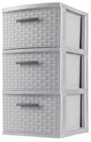 Sterilite Weave 26306A02 Drawer Unit, 3-Drawer, Plastic, 12-5/8 in OAW, 24 in OAH, 15 in OAD, Pack of 2