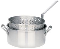 Bayou Classic 1201 Fryer Pot, 10 qt Capacity, 18 Gauge, Aluminum, Riveted Handle