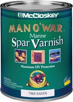 McCloskey Man O War 080.0007505.005 Marine Spar Varnish, Satin, Clear, Liquid, 1 qt, Can, Pack of 4