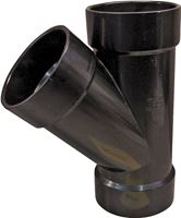 Canplas 102301LBC Pipe Wye, 1-1/2 in, Hub, ABS, Black