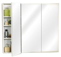 Zenith M36 Medicine Cabinet, 35-7/8 in OAW, 4-1/2 in OAD, 29-7/8 in OAH, Wood, Clear, 3-Shelf, 3-Door