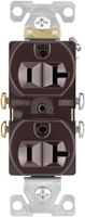 Eaton Wiring Devices CR20B Duplex Receptacle, 2 -Pole, 20 A, 125 V, Side Wiring, NEMA: 5-20R, Brown