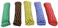 ProSource 706036-PDQ Rope, 3/8 in Dia, 100 ft L, 244 lb Working Load, Polypropylene, Black/Blue/Green/Red/Yellow, Pack of 48