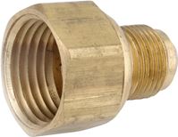 Anderson Metals 54806-0608 Pipe Coupler, 3/8 x 1/2 in, Flare x FIP, Brass, Pack of 5