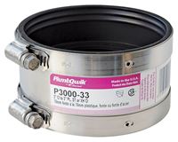 Fernco P3000-33 Flexible Coupling, 3 in, PVC, SCH 40 Schedule, 4.3 psi Pressure