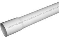 Charlotte Pipe PVC 16020B 0600 Pipe, 2 in, 20 ft L, PVC, White