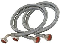 EASTMAN 48377 Washing Machine Discharge Hose, 3/4 in ID, 5 ft L, FHT x FHT, Stainless Steel