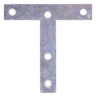 ProSource 22530ZCL T-Plate, 4 in L, 4 in W, 2 mm Thick, Steel, Zinc, Pack of 20