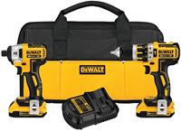 DeWALT DCK287D2/DCK286D2 Combination Kit, Battery Included, 20 V, 2-Tool, Lithium-Ion Battery