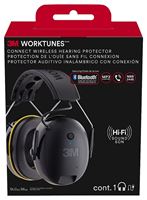 3M Worktunes 7100137404 Hearing Protector, 24 dB SPL, Black/Yellow