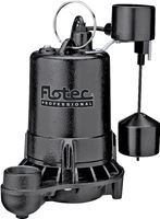 Flotec Professional Series E75VLT Sump Pump, 1-Phase, 7 A, 115 V, 0.75 hp, 1-1/2 in Outlet, 25 ft Max Head, 1800 gph