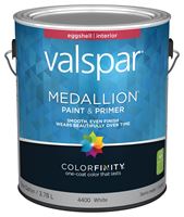 Valspar Medallion 4400 Series 027.0004400.007 Interior Paint, Eggshell Sheen, White, 1 gal, Can, Pack of 4