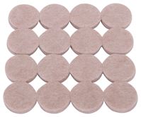 ProSource FE-50201-PS Furniture Pad, Felt Cloth, Beige, 1 in Dia, 3/16 in Thick, Round